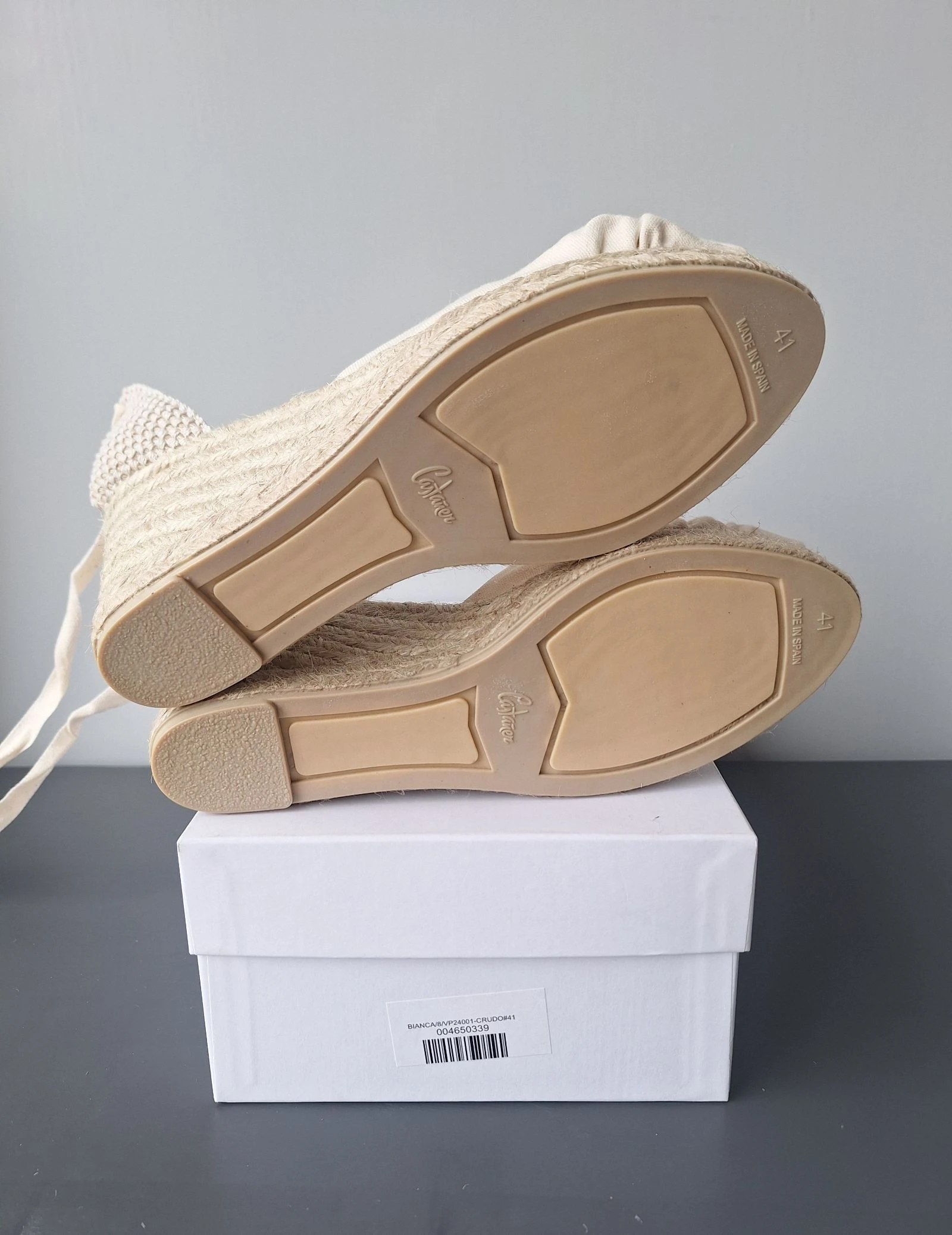 Castañer espadrilles crema con tacón de cuña y cordón 41 – photo 9